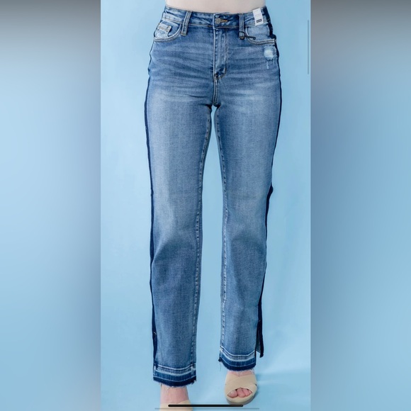 Judy Blue High-Waist Side Seam Detail Straight Jean - Picture 1 of 5